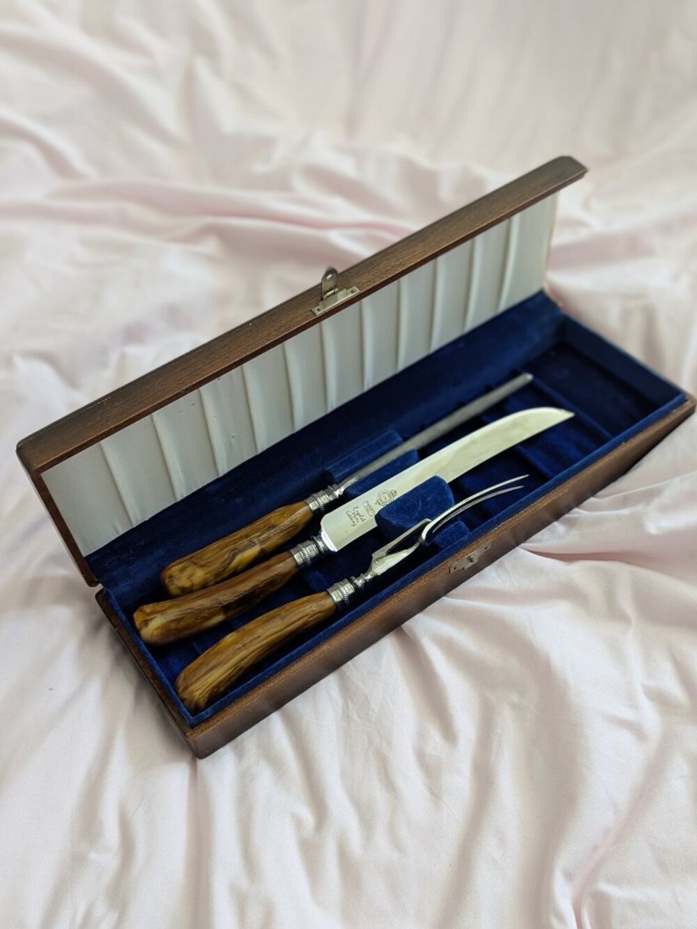 English Town Cutlery Brown Carving Knife Set 3 Pc